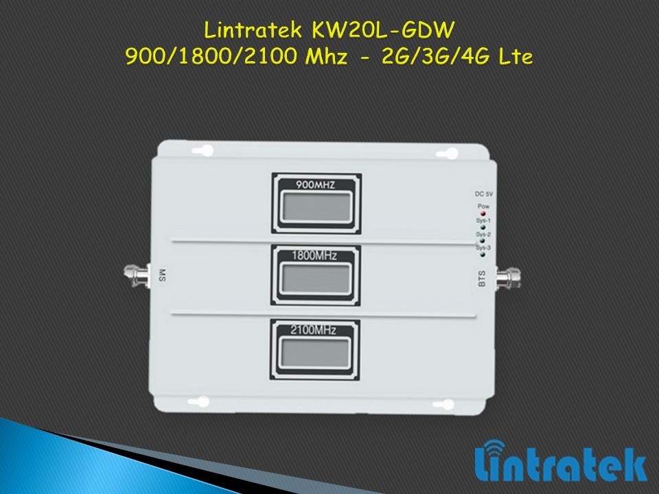Lintrаtеk KW20L-GDW&nbsp; 2G, 3G, 4G репитер &nbsp; (3G 2100 + 4G 1800Mhz + GSM 900) для усиления связи